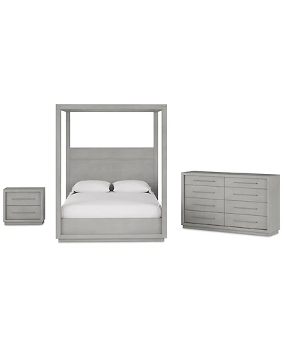 Tivie 3pc Bedroom Set (Full Canopy Bed + Dresser Nightstand), Created for Macy's