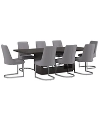 Tivie 9 Pc Dining Set (Rectangular Table + 8 Chairs), Created for Macy's