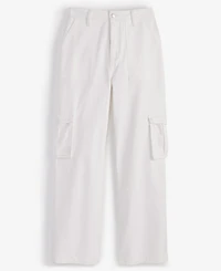 On 34th Women's White High Rise Utility Cargo Jeans, Created for Macy's