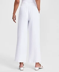 Jm Collection Women's Wide Leg Cotton Gauze Pants, Created for Macy's