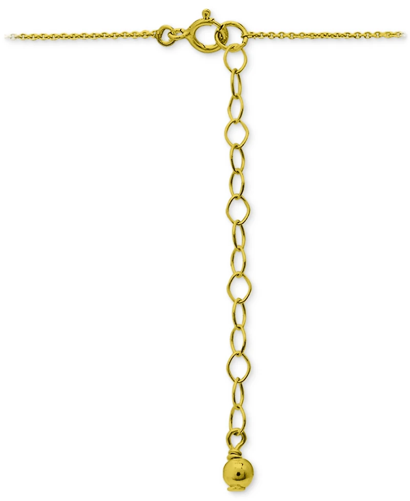 Giani Bernini Onyx & Cubic Zirconia Halo Pendant Necklace in 18k Gold-Plated Sterling Silver, 16" + 2" extender (Also in Dyed Howlite), Created for Ma