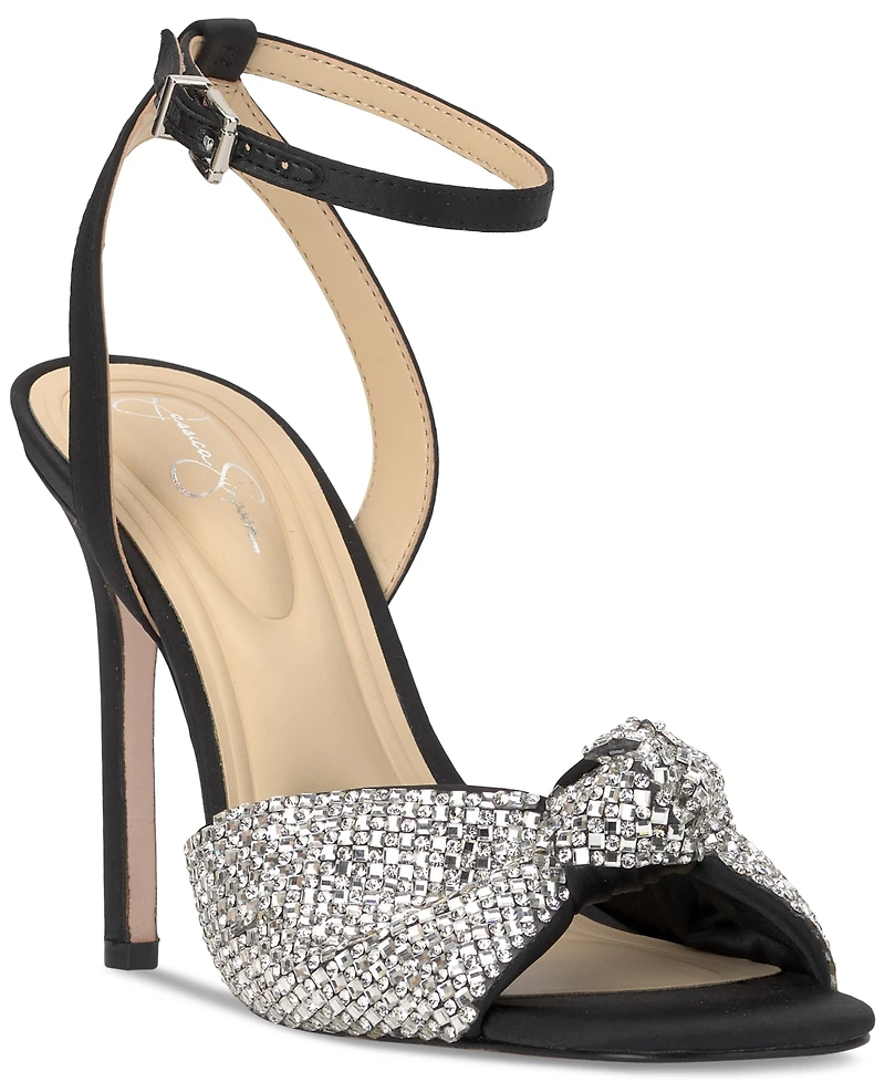 Jessica Simpson Women's Ohela Beaded Knot Ankle-Strap Dress Sandals