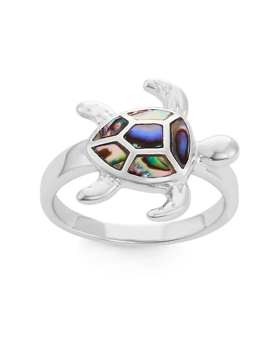 Sterling Silver Abalone Turtle Ring