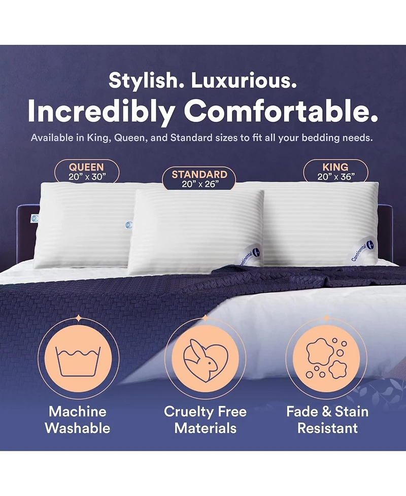 Continental Bedding Firm Comfort with 700 Fill Power - King Size Pack of 1