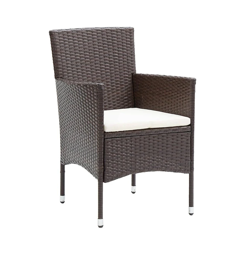 Patio Dining Chairs 4 pcs Poly Rattan Brown