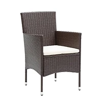 Patio Dining Chairs 4 pcs Poly Rattan Brown