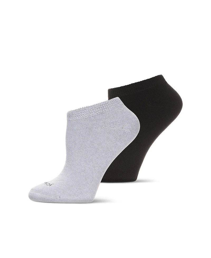 MeMoi Men's Unisex Diabetic Full Cushion Low Cut Socks, Pack of 2