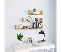 Wall Display Shelf 3 pcs Sonoma Oak Engineered Wood
