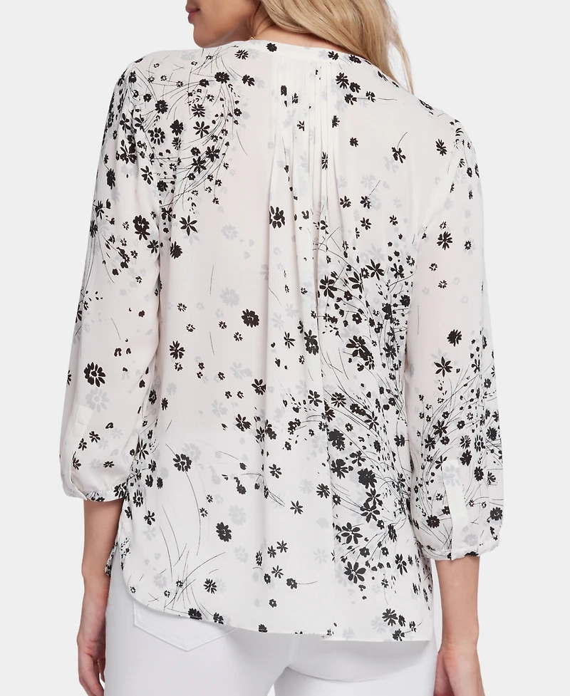 Nydj Women's Pintuck Three-Quarter-Sleeved Blouse