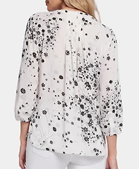 Nydj Women's Pintuck Three-Quarter-Sleeved Blouse