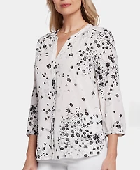 Nydj Women's Pintuck Three-Quarter-Sleeved Blouse