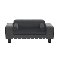 Dog Sofa 31.9"x16.9"x12.2" Faux leather (100% polyurethane) and plush (80% polyester, 20% cotton)