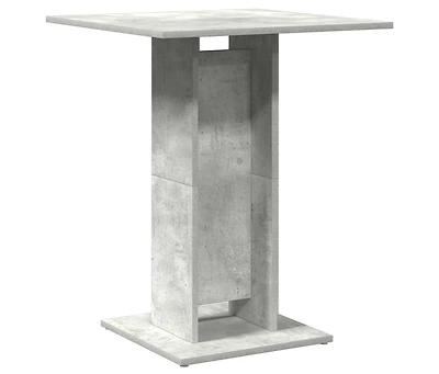 Bistro Table Concrete Gray 23.6"x23.6"x29.5" Engineered Wood