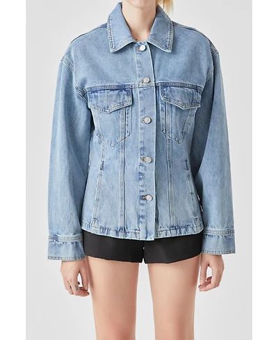 Women's Waist Fitted Denim Jacket
