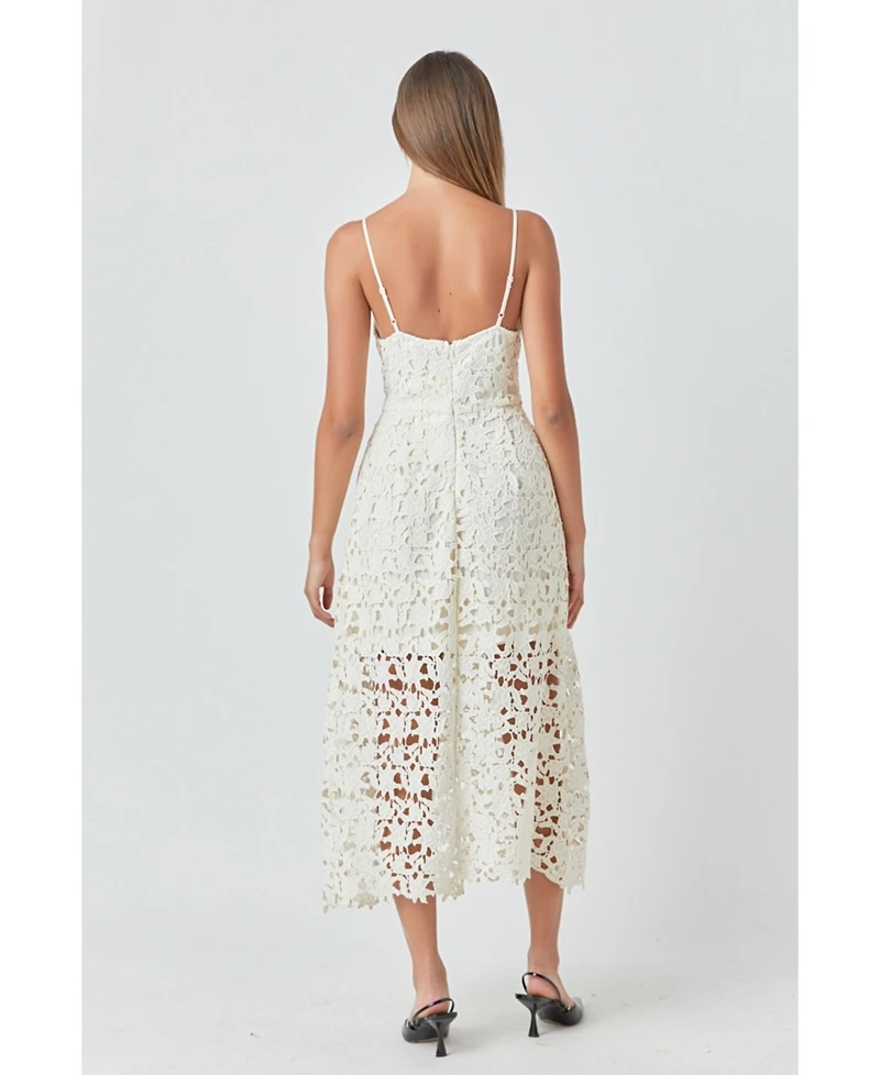 endless rose Women's Lace Cami Midi Dress