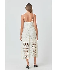 endless rose Women's Lace Cami Midi Dress