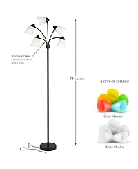 Medusa 74" Led 5-Light Floor Lamp with Interchangeable Shades