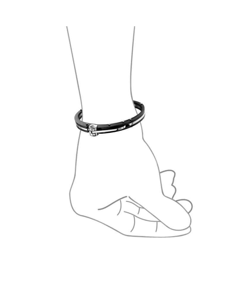 Bling Jewelry Biker Handcuff Bracelet Stainless Steel 8 Inch Clasp
