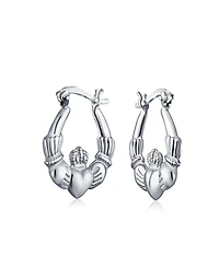 Bling Jewelry Bff Love Lightweight Heart Celtic Irish Friendship Claddagh Hoop Earrings Sterling Silver Inch Diameter