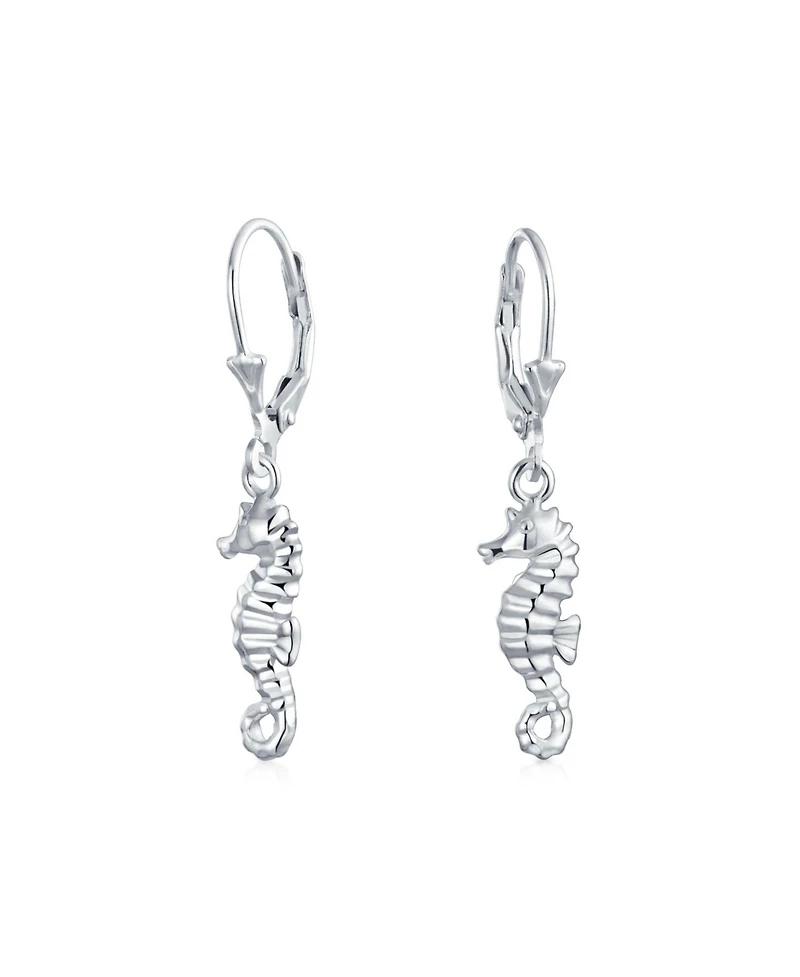 Bling Jewelry Ocean Animal Nautical Beach Vacation Seahorse Dangling Earrings Sterling Silver Lever back