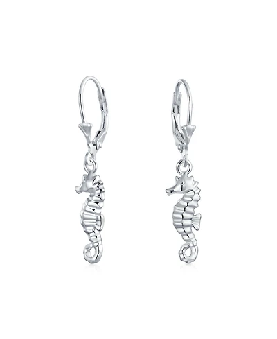 Bling Jewelry Ocean Animal Nautical Beach Vacation Seahorse Dangling Earrings Sterling Silver Lever back