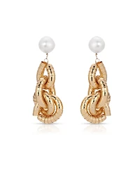 Ettika Liquid Gold-Plated Cultured Freshwater Pearl 18K Gold-Plated Drop Earrings