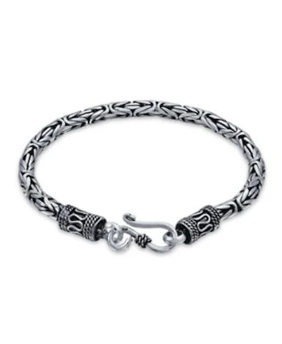 Bling Jewelry Bali Byzantine Chain Link Bracelet Sterling Silver Hand Crafted In Thailand