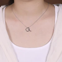 Bling Jewelry Letter A Cursive Alphabet Script Initial Pendant Necklace For Women Sterling Silver 18 Inches