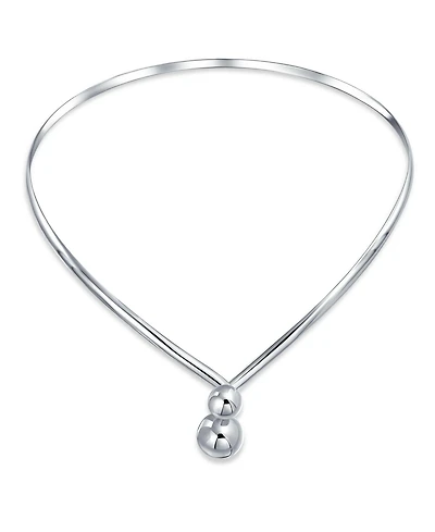 Bling Jewelry Geometric V Shape Interlocking Balls Collar Statement Necklace Silver Sterling