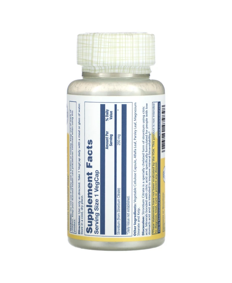 Solaray Strontium Citrate 250 mg - 60 Vegcaps