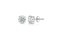 Suzy Levian Sterling Silver Cubic Zirconia Round-Cut Classic Stud Earrings