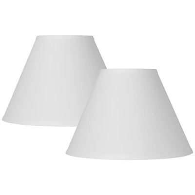 Springcrest Set of 2 Antique White Linen Medium Empire Lamp Shades 6.5" Top x 15" Bottom x 10.75" High (Spider) Replacement with Harp a