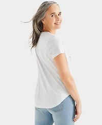 Style & Co Women's Usa Flag Graphic Crewneck T-Shirt, Created for Macy's