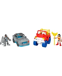Imaginext Dc Super Friends Batman Gift Set with Wonder Woman and Cyborg Preschool Toy, 9 Piece