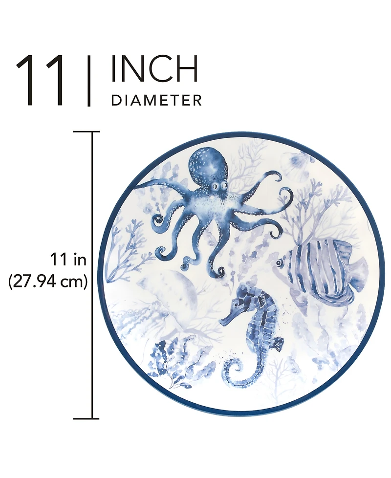 Certified International Sea Life Set of 6 Dinner Plate 11", Service For 6