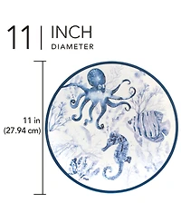 Certified International Sea Life Set of 6 Dinner Plate 11", Service For 6