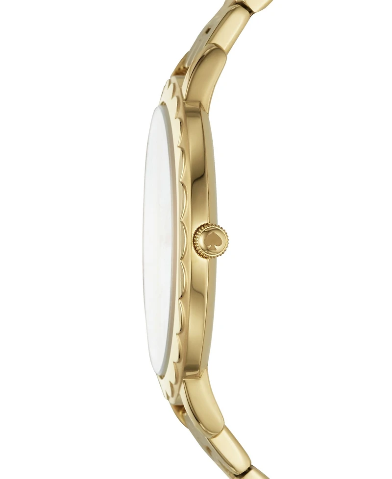 kate spade new york Women's Morningside Scallop Three-Hand Gold-Tone Stainless Steel Watch 38mm, KSW1494