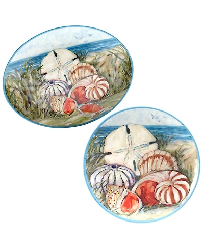 Certified International Seacoast 2 Pc Platter Set, Service For 2