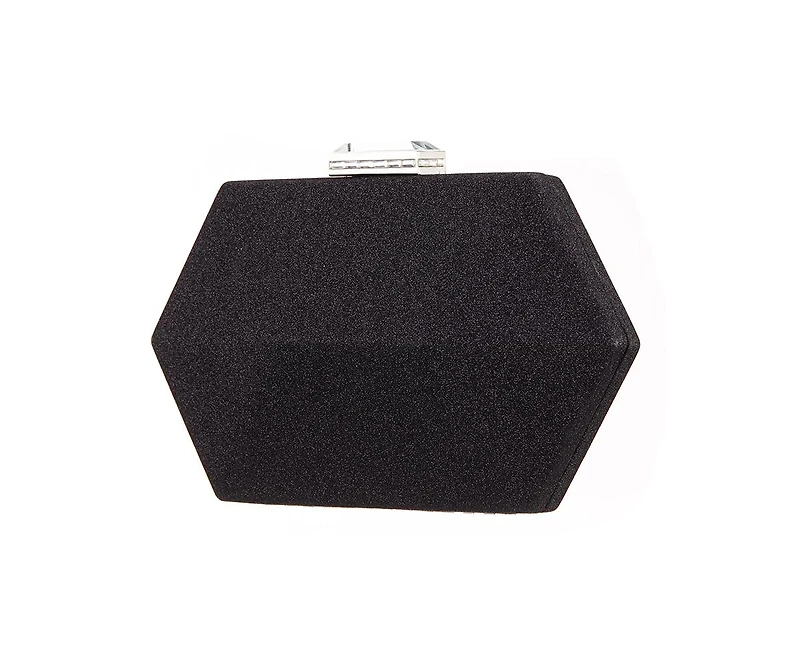 Nina Geometric Metallic Glitter Minaudiere Handbag