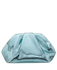 Nina Metallic Pleated Frame Clutch Handbag