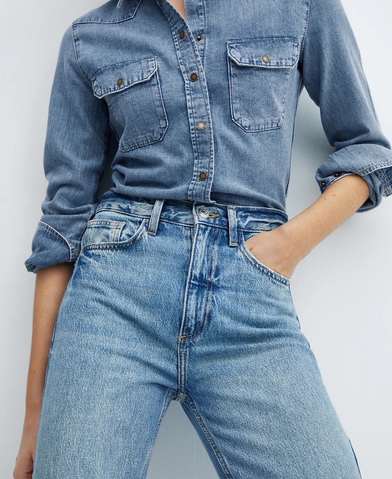 Mango Women's Chest-Pocket Denim Shirt