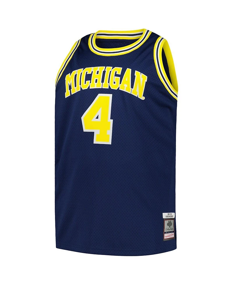 Men's Mitchell & Ness Chris Webber Navy Michigan Wolverines 1991/92 Big and Tall Swingman Jersey