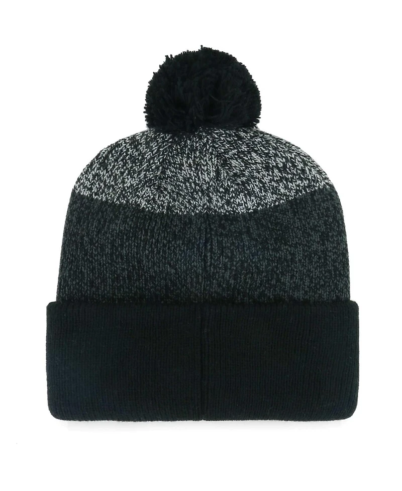 Men's '47 Brand Black Chicago White Sox Darkfreeze Cuffed Knit Hat with Pom