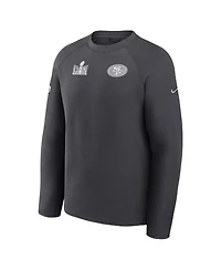 Men's Nike Anthracite San Francisco 49ers Super Bowl Lviii Opening Night Tech Fleece Pullover Sweatshirt
