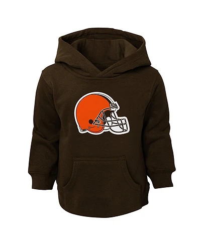 Toddler Boys and Girls Brown Cleveland Browns Logo Pullover Hoodie