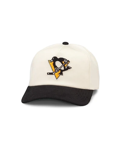Men's American Needle White, Black Pittsburgh Penguins Burnett Adjustable Hat