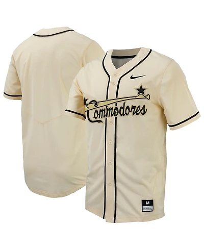 Men's Nike Natural Vanderbilt Commodores Replica Full-Button Baseball Jersey
