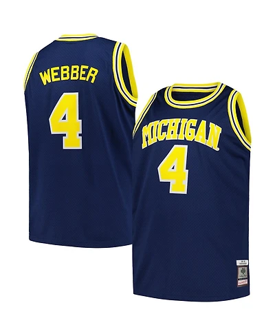 Men's Mitchell & Ness Chris Webber Navy Michigan Wolverines 1991/92 Big and Tall Swingman Jersey