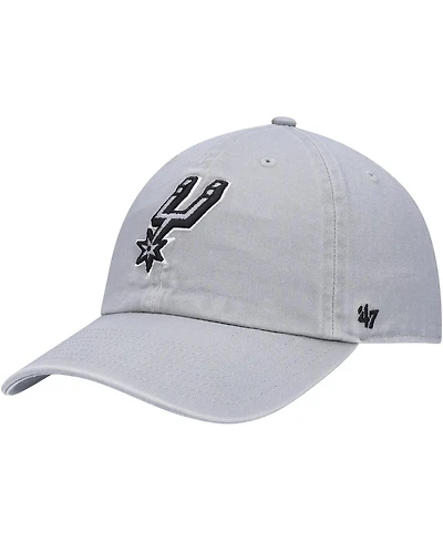 Men's '47 Brand Gray San Antonio Spurs Team Clean Up Adjustable Hat
