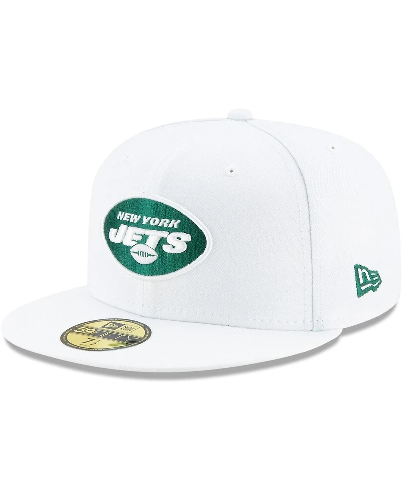 Men's New Era White New York Jets Omaha 59FIFTY Fitted Hat